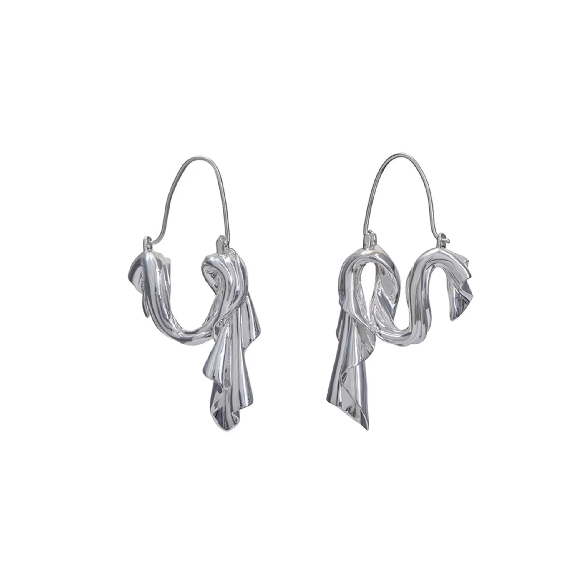 Fashion Dangling Drape Earrings (Silver) Earrings